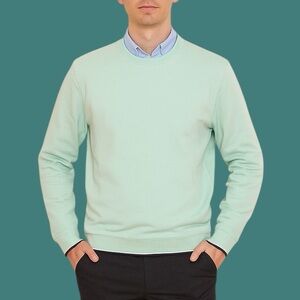 Ted Baker Sweater 100% Cotton Toyde Oxford Jersey Crewneck Large Mint Preppy